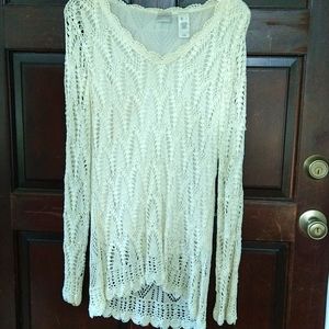 Crocheted dress, cover up, or long shirt lined